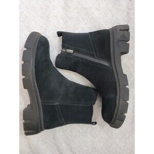 Blondo Womens Posey Black Suede Chelsea Boots Sz 9 M Lug Sole Waterproof EUC